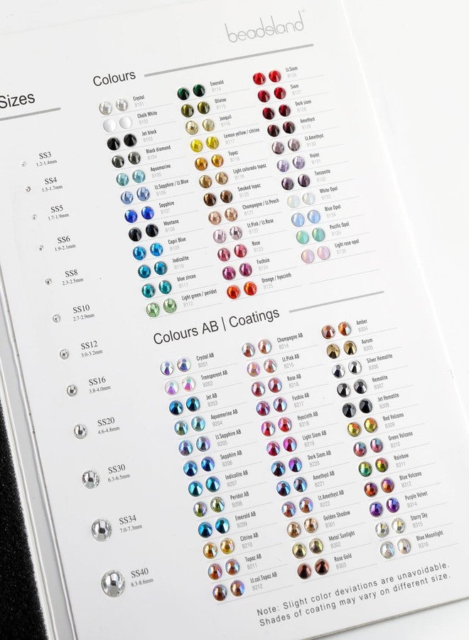Beadsland Flat Back Rhinestones Sample Card Color Chart - Image 3